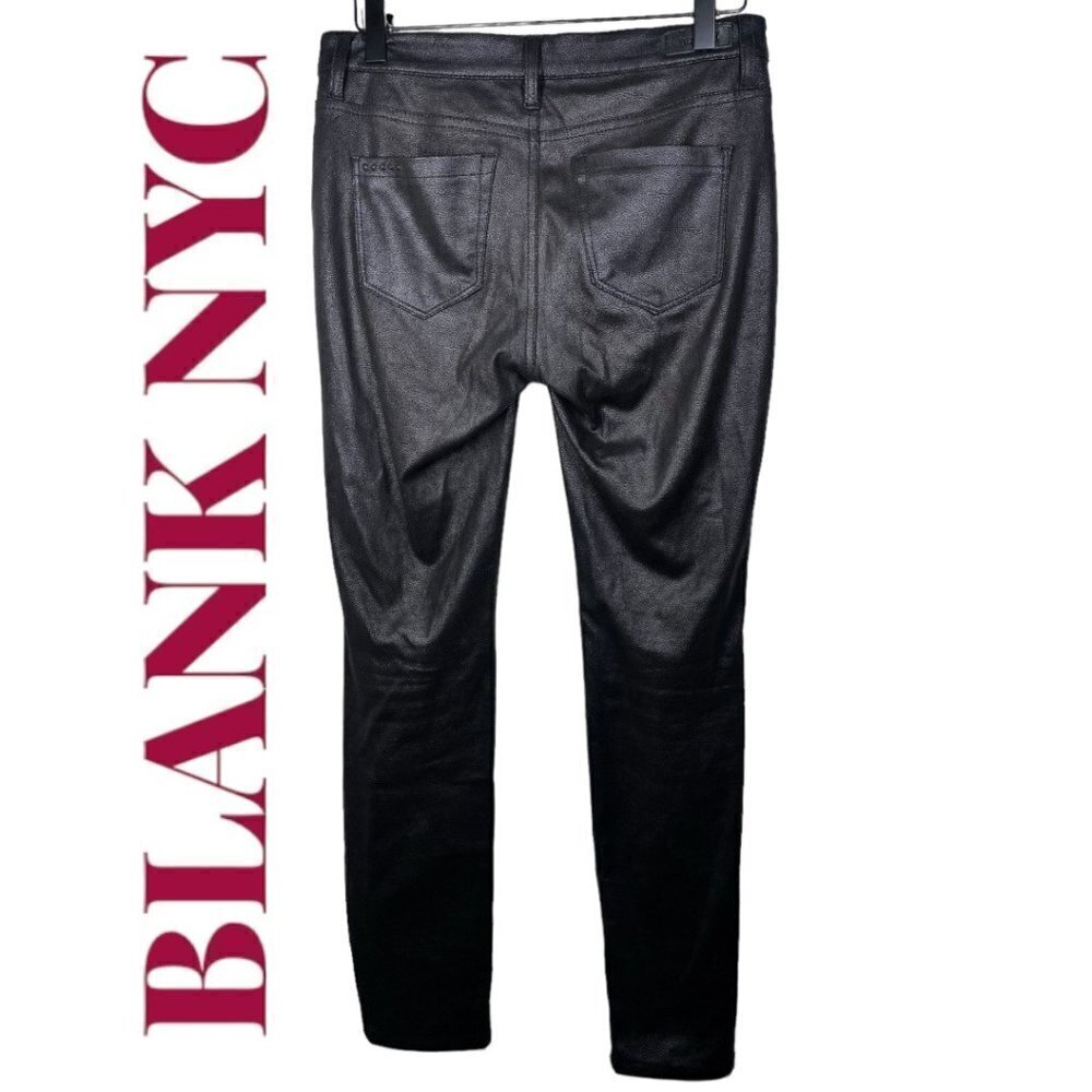 BLANK NYC Spray On Black Metallic Super Skinny Stretchy Ankle Pants, Size 27 - Picture 6 of 15